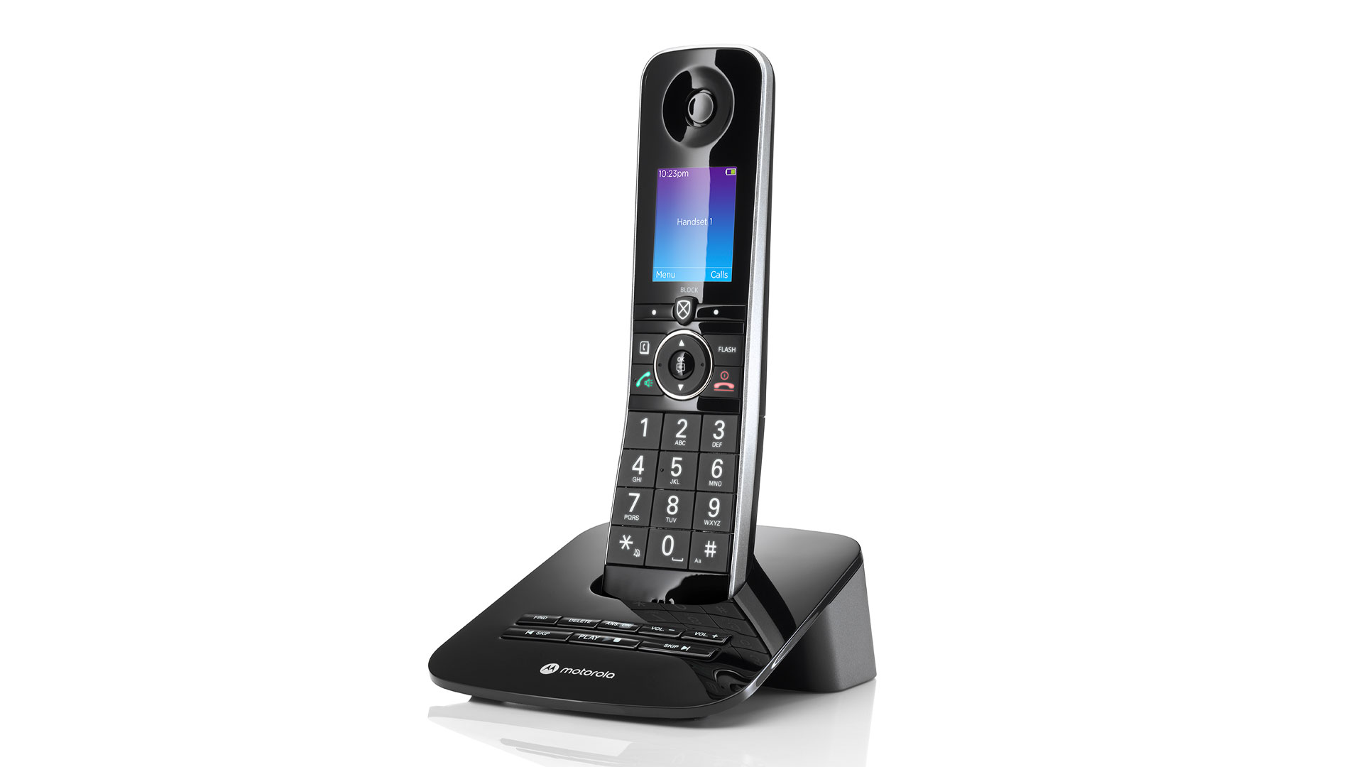 Motorola D8711 Cordless Phone With Bluetooth, Answering Machine & Call Block – 1 Handset, Black